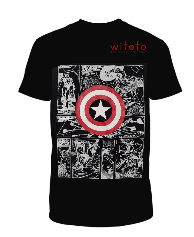 CAMISETA HOMBRE COMIC CAPITAN NEGRA